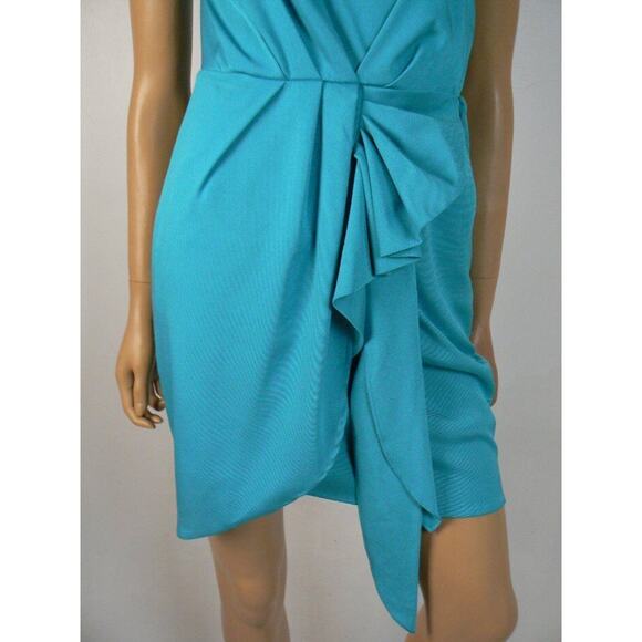 $108 BCBGeneration by BCBG Atlantis Blue Textured One Shoulder Dress 0 NWT B717 - Picture 2 of 6